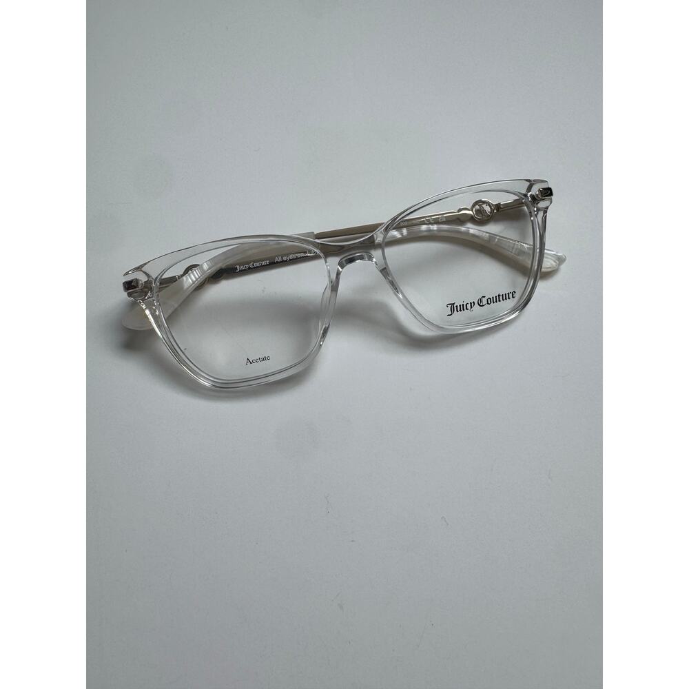 NEW Juicy Couture Crystal square cat eye clear gold glasses - Picture 3 of 10